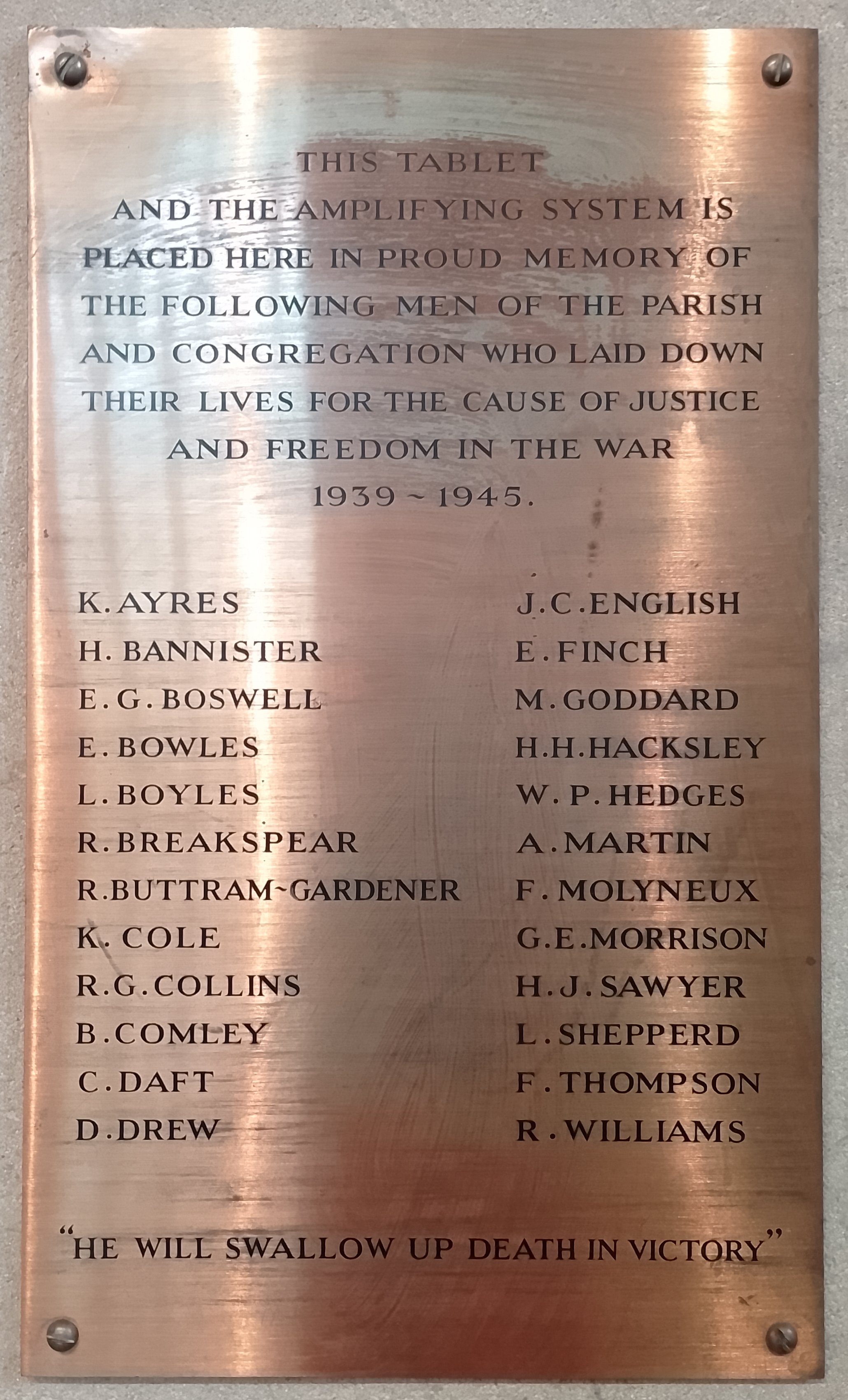 St Matthews Marlborough Road war memorial