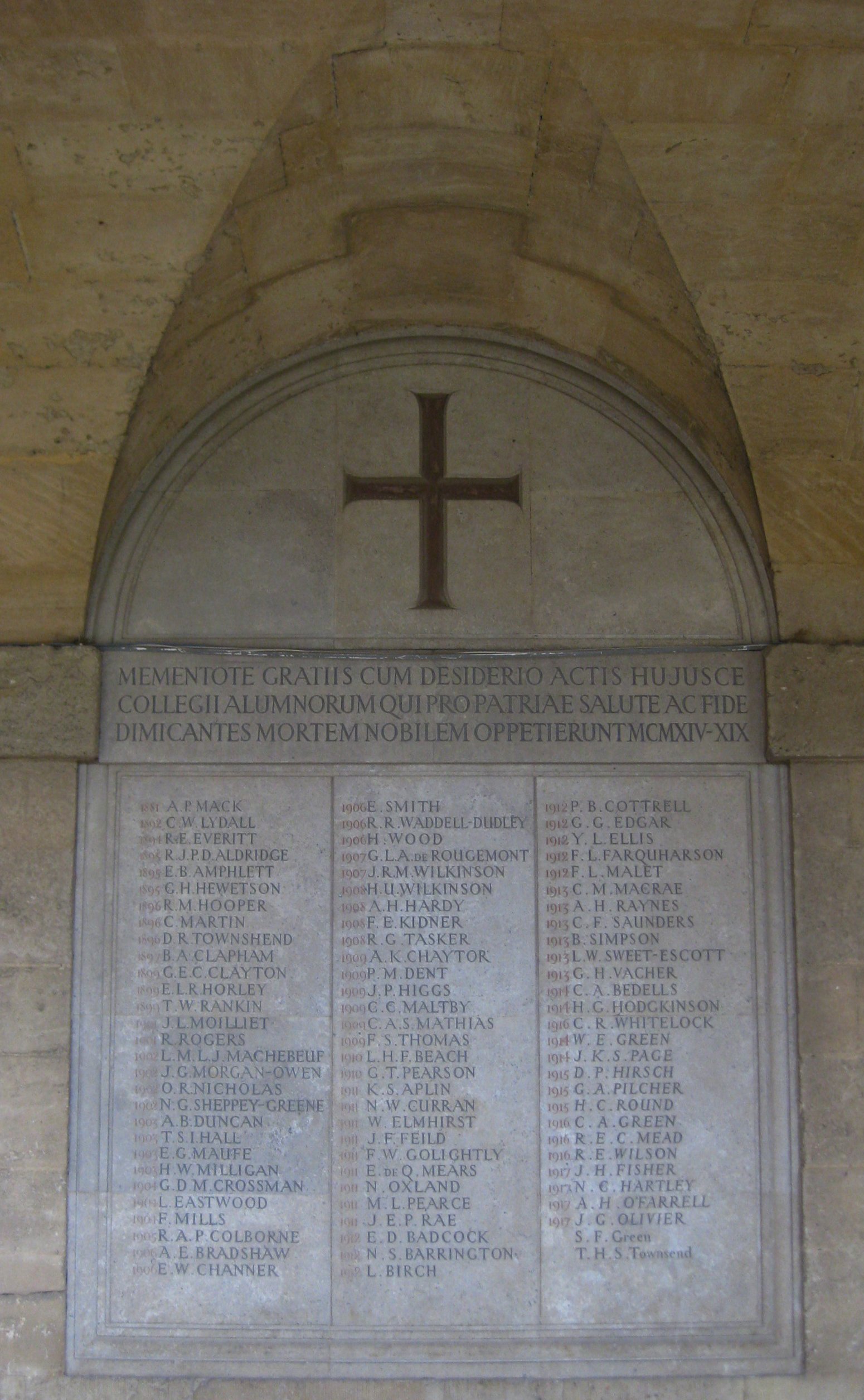 [Worcester College war memorial]