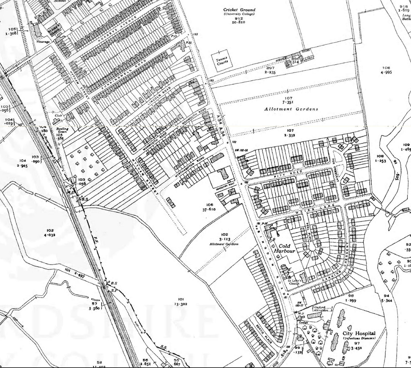 South Oxford  Cold Harbour seamless OS 1938 fixed